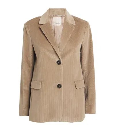 Max Mara Cotton Corduroy Blazer In Beige