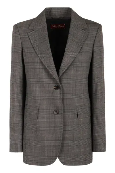 Max Mara David Rince Of Wales Checked Jacket In Grey