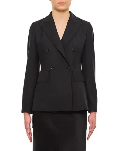 Max Mara Wool-blend Blazer In Black