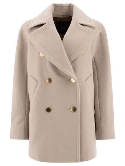 Max Mara Double Cashmere Coat In Beige