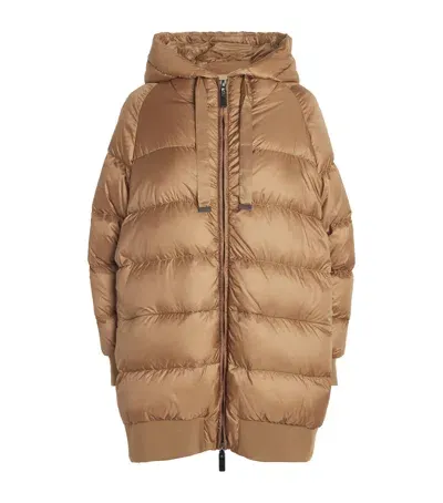 Max Mara Down Quilted Puffer Jacket In Beige