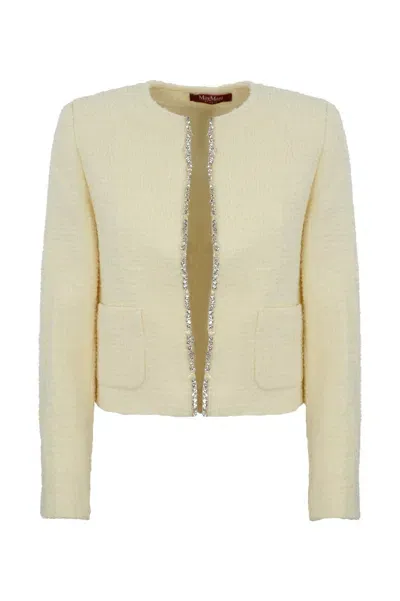 Max Mara Dreamlike Jacket In Bouclé In White