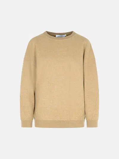 Max Mara 'elvira' Sweatshirt In Brown Virgin Wool Blend