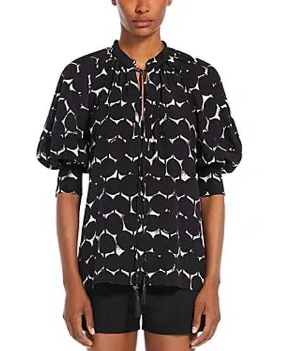 Max Mara Emy Voluminous Shirt In Black White