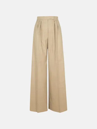 Max Mara 'entrata' Beige Virgin Wool Pants