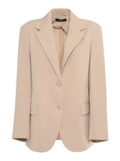 Max Mara Erik Sand Jersey Jacket In Beige