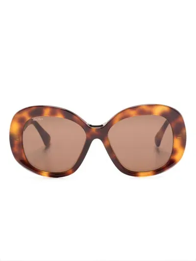 Max Mara Eyewear Edna Oversize-frame Sunglasses In Brown