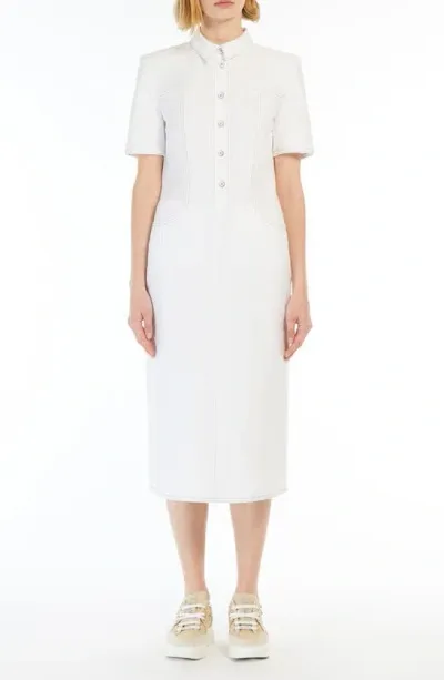 Max Mara Faro Jersey Shirtdress In White