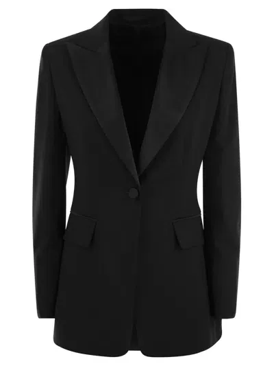 Max Mara Gara Buttoned V-neck Blazer In Nero