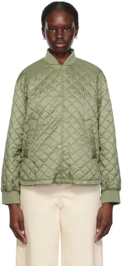 Max Mara Green Martora Bomber Jacket In 36 Sage Green