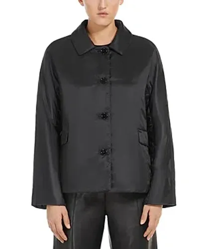 Max Mara Greens Flared Kimono Sleeve Jacket In Black