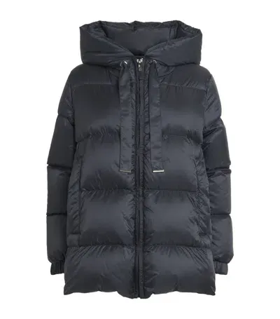 Max Mara Hooded Puffer Jacket In Midnight Blue