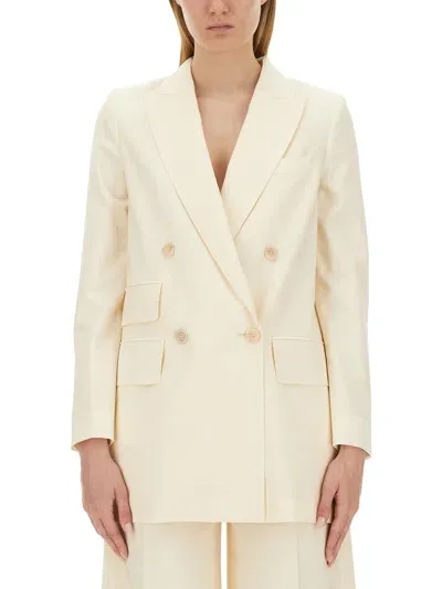 Max Mara Elegia Wool Jacket In White