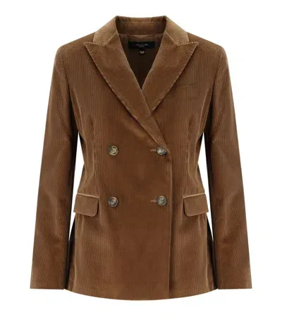 Max Mara Katanga Nocciola Double-breasted Blazer In Brown