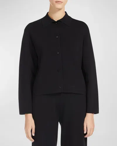 Max Mara Kiota Button-down Viscose Knit Jacket In Black