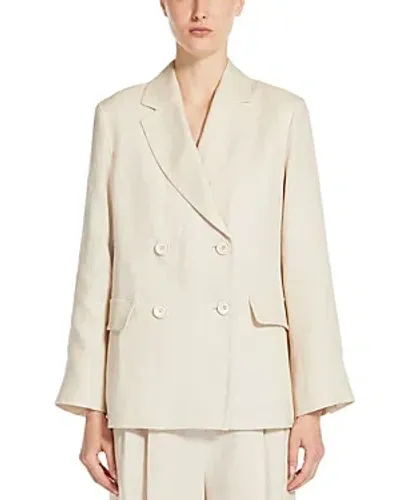 Max Mara Linen Blazer In Beige