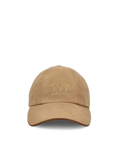 Max Mara Logo Embroidered Baseball Cap In Brown