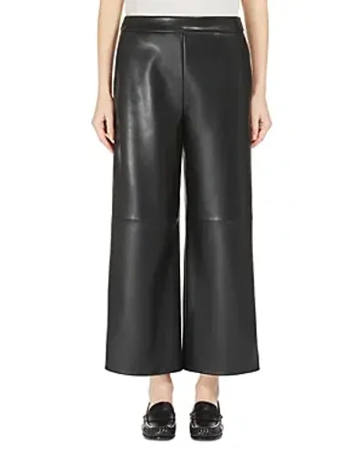 Max Mara Luciana Faux Leather Straight Pants In Black