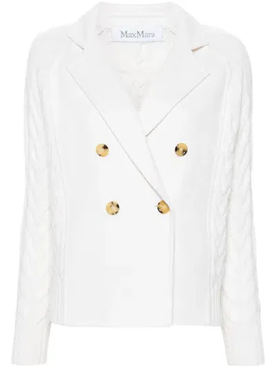 Max Mara Micio Double-breasted Jacket In White