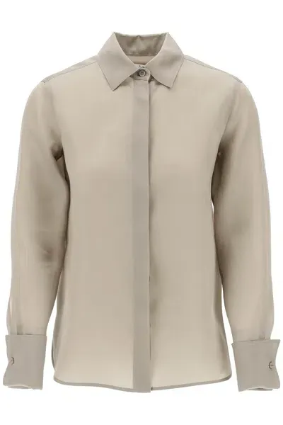 Max Mara Nola Organdy Shirt Clothing In Neutro,grey