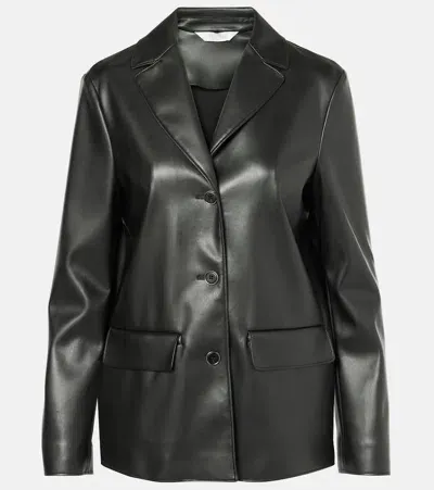 Max Mara Odilia Faux Leather Blazer In Black