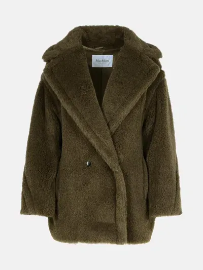 Max Mara Kids' 'olga' Dark Green Alpaca Blend Coat