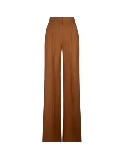 Max Mara Pleated Front Straight-leg Trousers In Tobacco