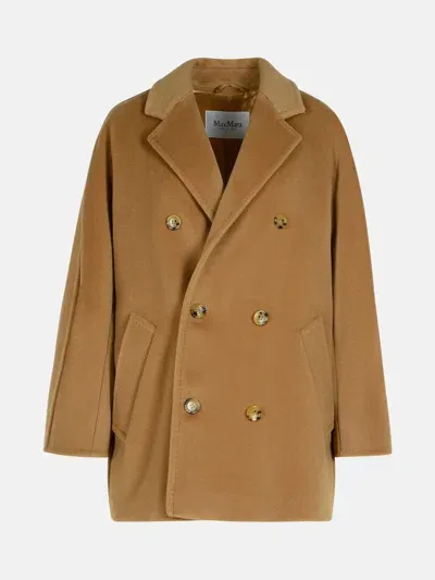 Max Mara 'rebus' Brown Wool And Cahsmere Blend Coat