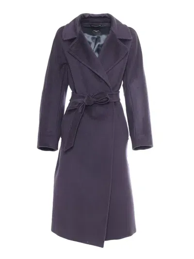 Max Mara Resina Navy Coat In Blue