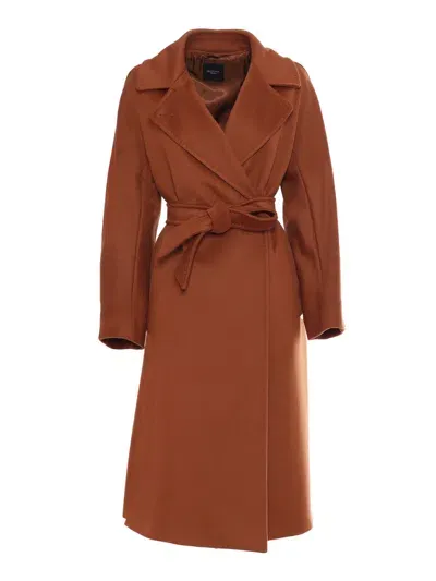 Max Mara Resina Tobacco Coat In Brown