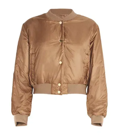 Max Mara Reversible Bomber Jacket In Brown