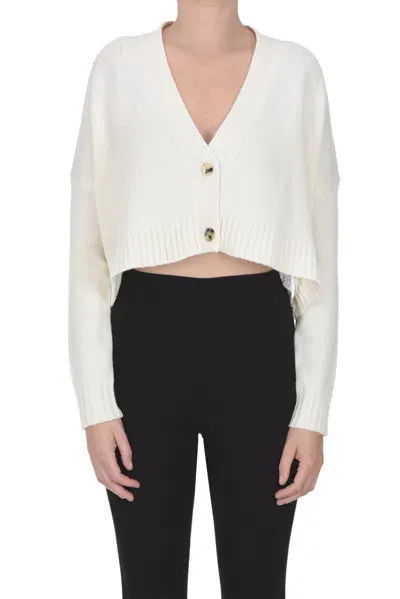 Max Mara Sabbia Cropped Cardigan In Ivory