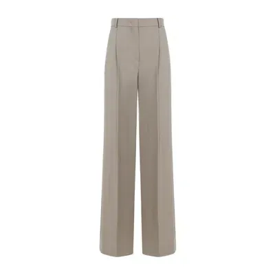 Max Mara Beige Juta Virgin Wool Segale Wide Leg Buttons Pants In Neutrals