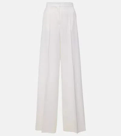 Max Mara Senna Virgin Wool Wide-leg Pants In White