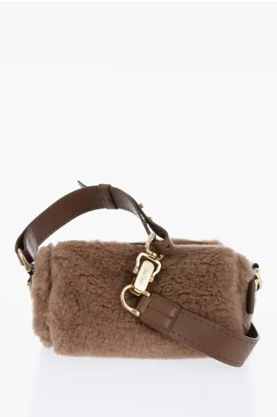 Max Mara Sfilata Camel Teddyrolls Crossbody Bag In Brown