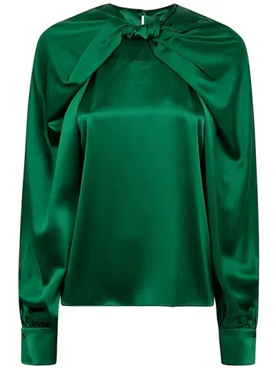 Max Mara Pianoforte Key Cross Detailed Shirt In Green