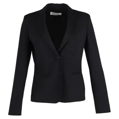 Max Mara Serio Wool Blend Single Breasted Blazer In Black