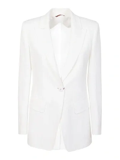 Max Mara Single-breasted Blend Blazer In White