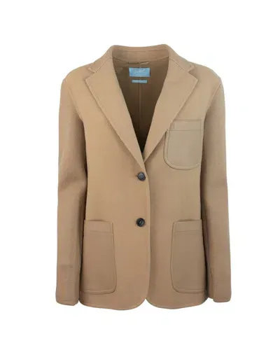 Max Mara Single Breasted Jacket In Beige