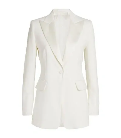 Max Mara Single-breasted Plinio Tuxedo Blazer In White