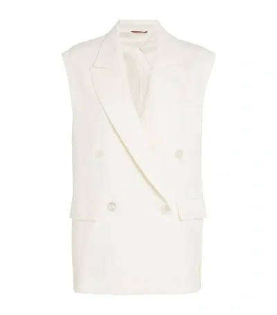 Max Mara Sleeveless Blazer In White