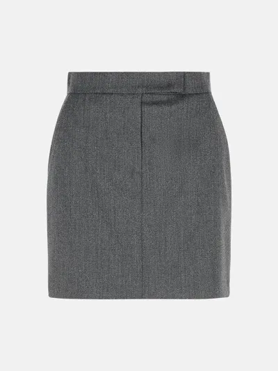 Max Mara 'sondalo' Dark Grey Virgin Wool Miniskirt