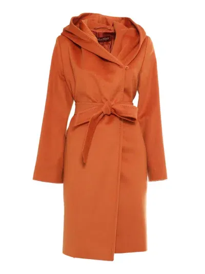 Max Mara Studio Coat In Orange