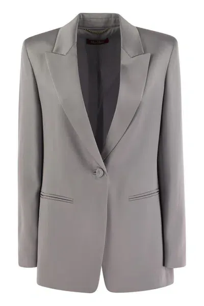 Max Mara Studio Ebert - Blazer In Raso Enver In Silver