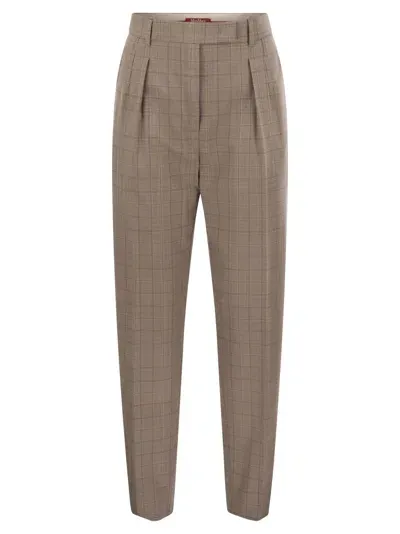 Max Mara Studio Guelfi Carrot Trousers In Wool Blend In Brown