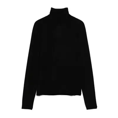 Max Mara Cashmere Roll Neck Knit Sweater In Black