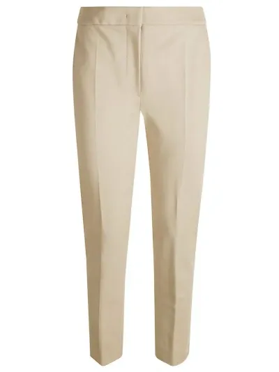 Max Mara Tapered Pleated Pants In Beige