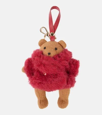 Max Mara Teak Teddy Bag Charm In Red