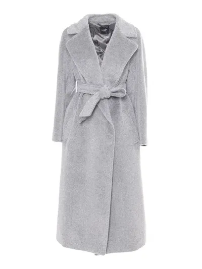 Max Mara Tempera Medium Grey Coat In Gray