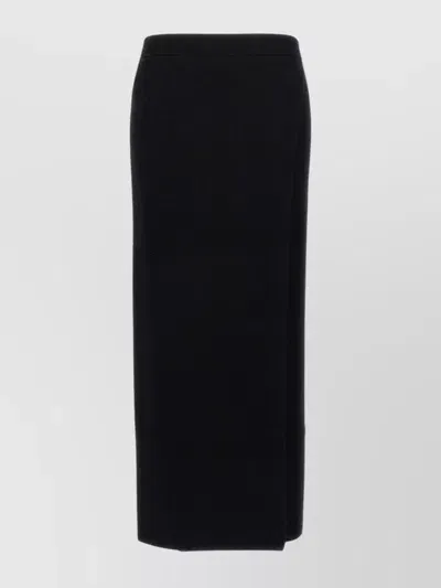 Max Mara Textured Ribbed Straight Skirt In Black